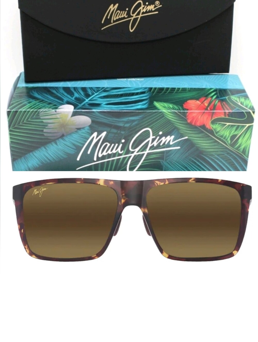 New!!! Maui Jim Honokalani H455-10 Tortoise Men SQUARE POLARIZED Lens Sunglasses